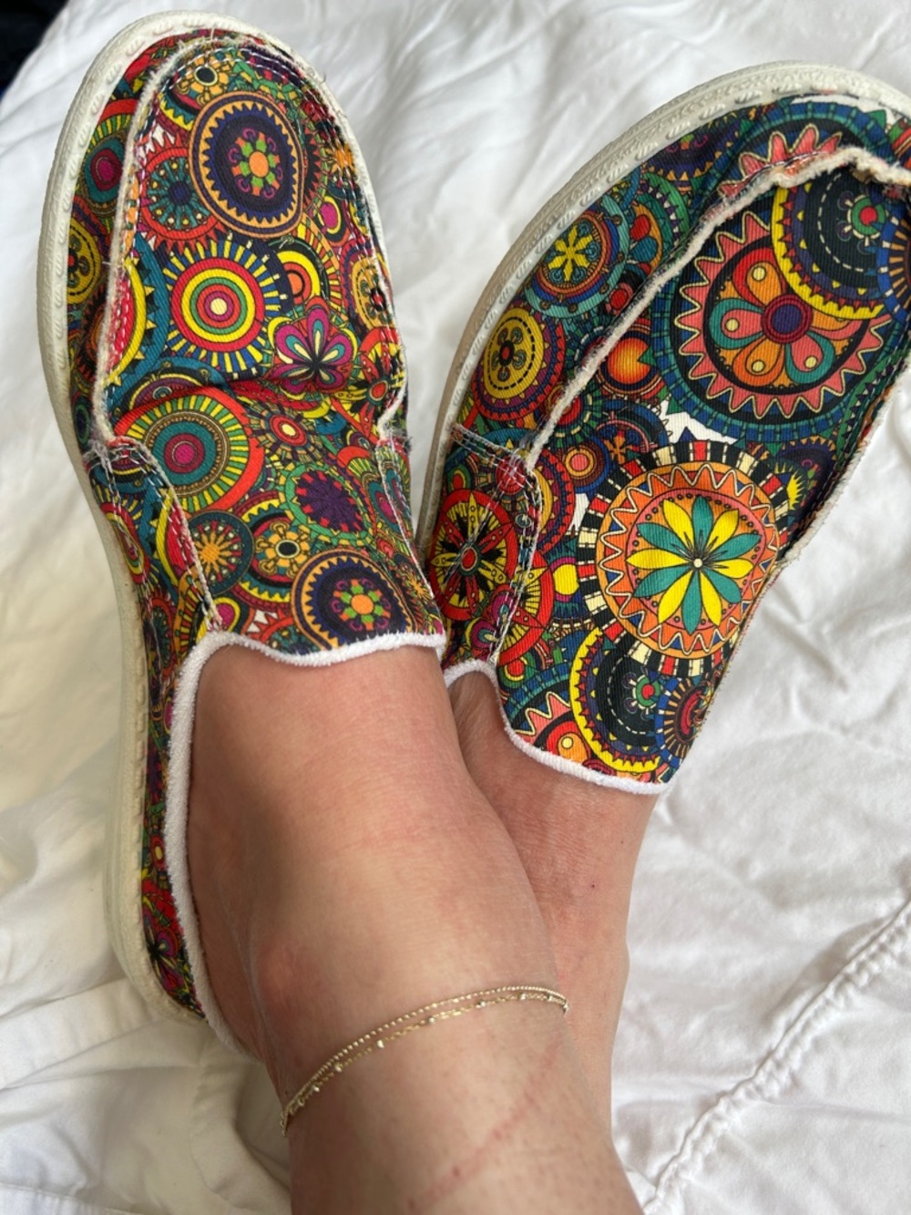 Colorful Mandala Slip-On Women's Canvas Shoes